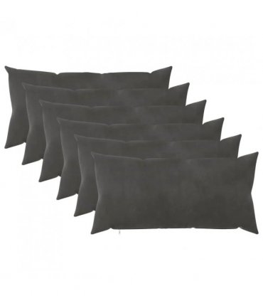vidaXL Cushion with Pillow HEERLEN 6 pcs Dark Grey Velvet — Size: 40 x 80 cm