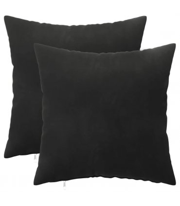 vidaXL Cushion with Pillow HEERLEN 2 pcs Black Velvet — Size: 40 x 40 cm