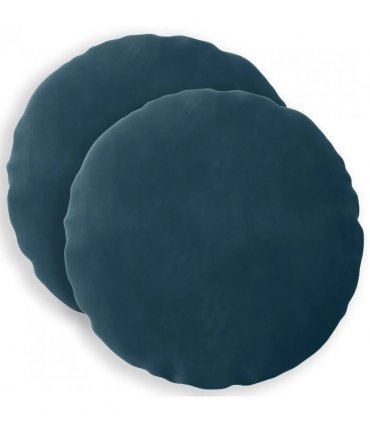vidaXL Cushion with Pillow HEERLEN 2 pcs Blue Velvet — Size: Ø 60 cm