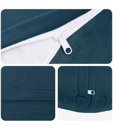 vidaXL Cushion with Pillow HEERLEN 2 pcs Blue Velvet — Size: Ø 60 cm