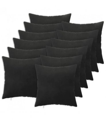 vidaXL Cushion with Pillow HEERLEN 12 pcs Black Velvet — Size: 50 x 50 cm