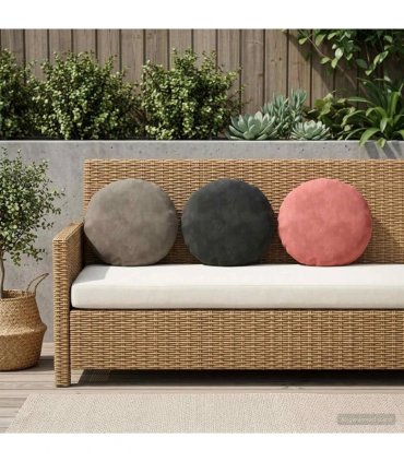 vidaXL Cushion with Pillow HEERLEN 6 pcs Light Grey Velvet — Size: Ø 40 cm