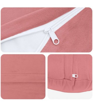 vidaXL Cushion with Pillow HEERLEN 2 pcs Pink Velvet — Size: Ø 50 cm
