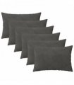 vidaXL Cushion with Pillow HEERLEN 6 pcs Dark Grey Velvet — Size: 40 x 60 cm