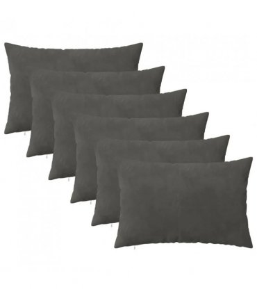 vidaXL Cushion with Pillow HEERLEN 6 pcs Dark Grey Velvet — Size: 40 x 60 cm