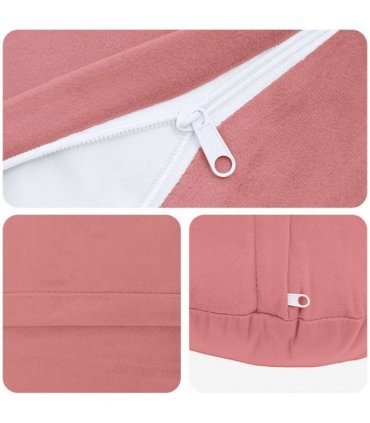 vidaXL Cushion with Pillow HEERLEN 6 pcs Pink Velvet — Size: Ø 50 cm