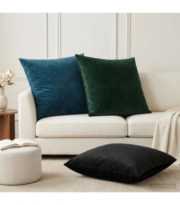 vidaXL Cushion with Pillow HEERLEN 2 pcs Black Velvet — Size: 70 x 70 cm