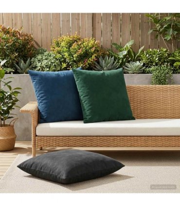 vidaXL Cushion with Pillow HEERLEN 2 pcs Black Velvet — Size: 70 x 70 cm
