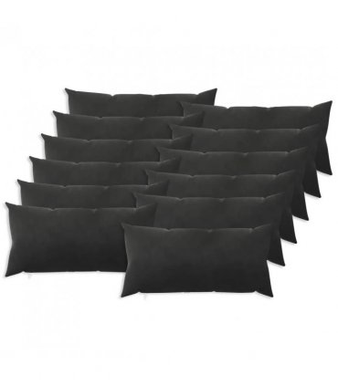 vidaXL Cushion with Pillow HEERLEN 12 pcs Black Velvet — Size: 40 x 80 cm