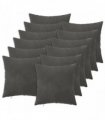 vidaXL Cushion with Pillow HEERLEN 12 pcs Dark Grey Velvet — Size: 40 x 40 cm