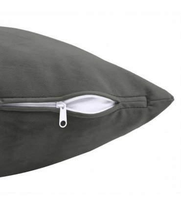 vidaXL Cushion with Pillow HEERLEN 12 pcs Dark Grey Velvet — Size: 40 x 40 cm