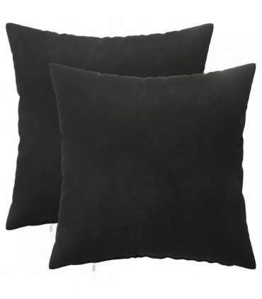 vidaXL Cushion with Pillow HEERLEN 2 pcs Black Velvet — Size: 45 x 45 cm