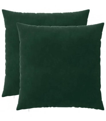vidaXL Cushion with Pillow HEERLEN 2 pcs Dark Green Velvet — Size: 55 x 55 cm