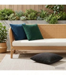vidaXL Cushion with Pillow HEERLEN 2 pcs Black Velvet — Size: 55 x 55 cm