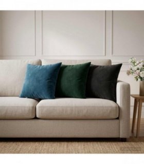 vidaXL Cushion with Pillow HEERLEN 2 pcs Blue Velvet — Size: 40 x 40 cm