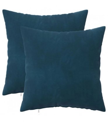 vidaXL Cushion with Pillow HEERLEN 2 pcs Blue Velvet — Size: 40 x 40 cm