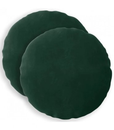 vidaXL Cushion with Pillow HEERLEN 2 pcs Dark Green Velvet — Size: Ø 40 cm