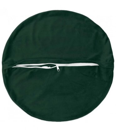 vidaXL Cushion with Pillow HEERLEN 2 pcs Dark Green Velvet — Size: Ø 40 cm