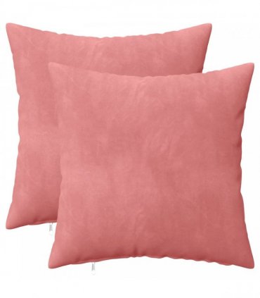 vidaXL Cushion with Pillow HEERLEN 2 pcs Pink Velvet — Size: 40 x 40 cm
