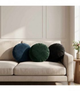 vidaXL Cushion with Pillow HEERLEN 6 pcs Black Velvet — Size: Ø 40 cm
