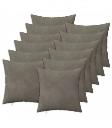 vidaXL Cushion with Pillow HEERLEN 12 pcs Light Grey Velvet — Size: 40 x 40 cm