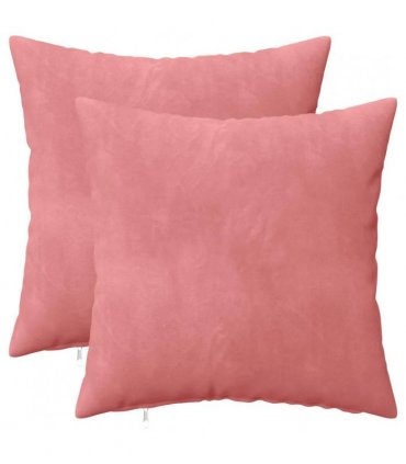 vidaXL Cushion with Pillow HEERLEN 2 pcs Pink Velvet — Size: 45 x 45 cm