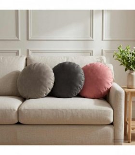 vidaXL Cushion with Pillow HEERLEN 2 pcs Pink Velvet — Size: Ø 40 cm