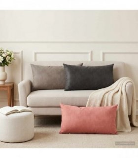 vidaXL Cushion with Pillow HEERLEN 12 pcs Light Grey Velvet — Size: 40 x 80 cm