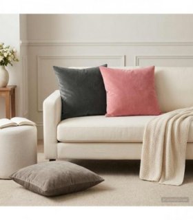 vidaXL Cushion with Pillow HEERLEN 12 pcs Dark Grey Velvet — Size: 45 x 45 cm