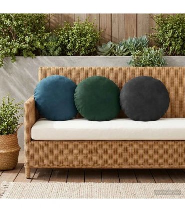 vidaXL Cushion with Pillow HEERLEN 6 pcs Black Velvet — Size: Ø 30 cm