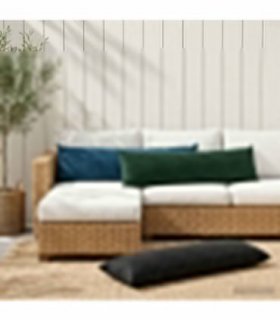 vidaXL Cushion with Pillow HEERLEN 2 pcs Black Velvet — Size: 40 x 145 cm
