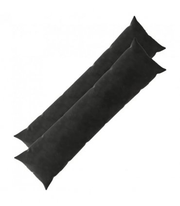 vidaXL Cushion with Pillow HEERLEN 2 pcs Black Velvet — Size: 40 x 145 cm