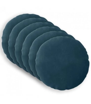 vidaXL Cushion with Pillow HEERLEN 6 pcs Blue Velvet — Size: Ø 50 cm