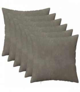 vidaXL Cushion with Pillow HEERLEN 6 pcs Light Grey Velvet — Size: 35 x 35 cm