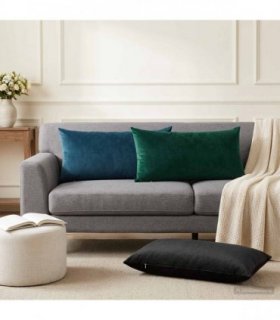 vidaXL Cushion with Pillow HEERLEN 2 pcs Black Velvet — Size: 40 x 70 cm