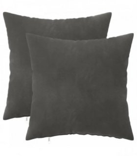 vidaXL Cushion with Pillow HEERLEN 2 pcs Dark Grey Velvet — Size: 40 x 40 cm