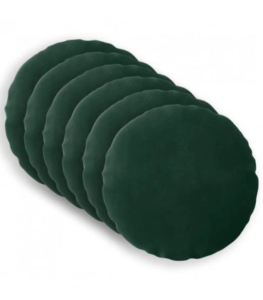 vidaXL Cushion with Pillow HEERLEN 6 pcs Dark Green Velvet — Size: Ø 40 cm