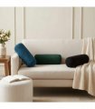 vidaXL Cushion with Pillow HEERLEN 2 pcs Black Velvet — Size: Ø 15 x 40 cm