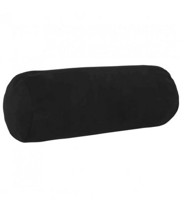 vidaXL Cushion with Pillow HEERLEN 2 pcs Black Velvet — Size: Ø 15 x 40 cm