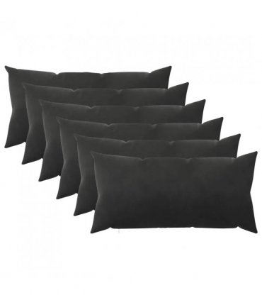 vidaXL Cushion with Pillow HEERLEN 6 pcs Black Velvet — Size: 40 x 80 cm