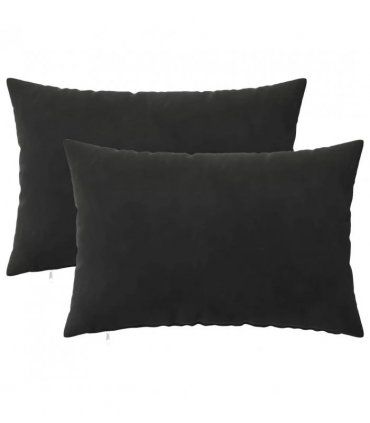 vidaXL Cushion with Pillow HEERLEN 2 pcs Black Velvet — Size: 30 x 50 cm