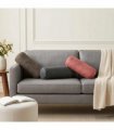 vidaXL Cushion with Pillow HEERLEN 6 pcs Light Grey Velvet — Size: Ø 15 x 40 cm