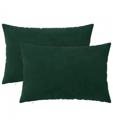 vidaXL Cushion with Pillow HEERLEN 2 pcs Dark Green Velvet — Size: 30 x 50 cm