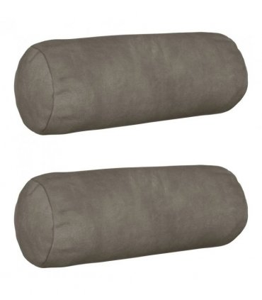 vidaXL Cushion with Pillow HEERLEN 2 pcs Light Grey Velvet — Size: Ø 15 x 40 cm