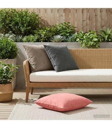 vidaXL Cushion with Pillow HEERLEN 2 pcs Light Grey Velvet — Size: 55 x 55 cm