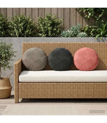 vidaXL Cushion with Pillow HEERLEN 6 pcs Dark Grey Velvet — Size: Ø 30 cm