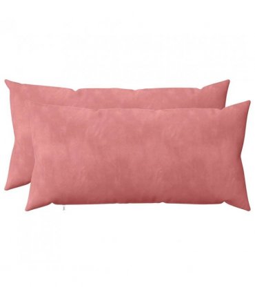 vidaXL Cushion with Pillow HEERLEN 2 pcs Pink Velvet — Size: 40 x 80 cm