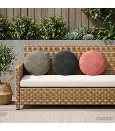 vidaXL Cushion with Pillow HEERLEN 2 pcs Light Grey Velvet — Size: Ø 40 cm