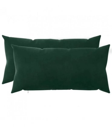 vidaXL Cushion with Pillow HEERLEN 2 pcs Dark Green Velvet — Size: 40 x 80 cm