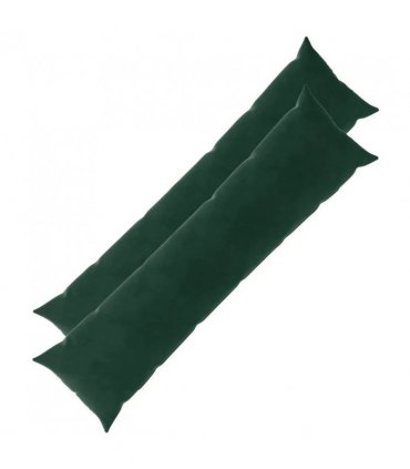 vidaXL Cushion with Pillow HEERLEN 2 pcs Dark Green Velvet — Size: 40 x 145 cm